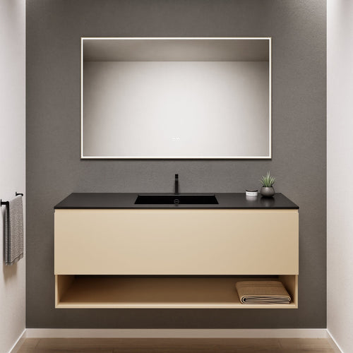 ALBA - Corian® basin unit & 1 Drawer vanity unit 1 Bottom Shelf - Rovalux