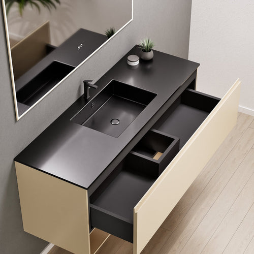 ALBA - Corian® basin unit & 1 Drawer vanity unit 1 Bottom Shelf - Rovalux