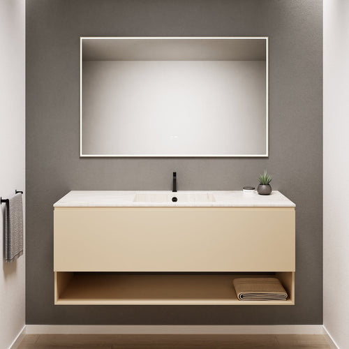 ALBA - Corian® basin unit & 1 Drawer vanity unit 1 Bottom Shelf - Rovalux