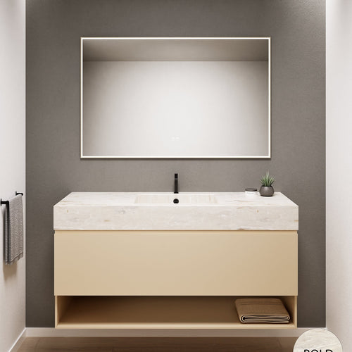 ALBA - Corian® basin unit & 1 Drawer vanity unit 1 Bottom Shelf - Rovalux