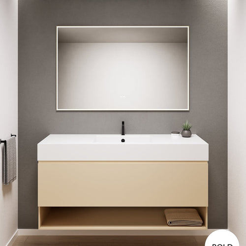 ALBA - Corian® basin unit & 1 Drawer vanity unit 1 Bottom Shelf - Rovalux