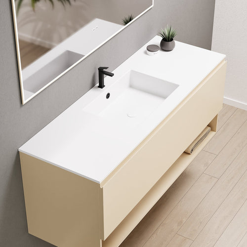 ALBA - Corian® basin unit & 1 Drawer vanity unit 1 Bottom Shelf - Rovalux