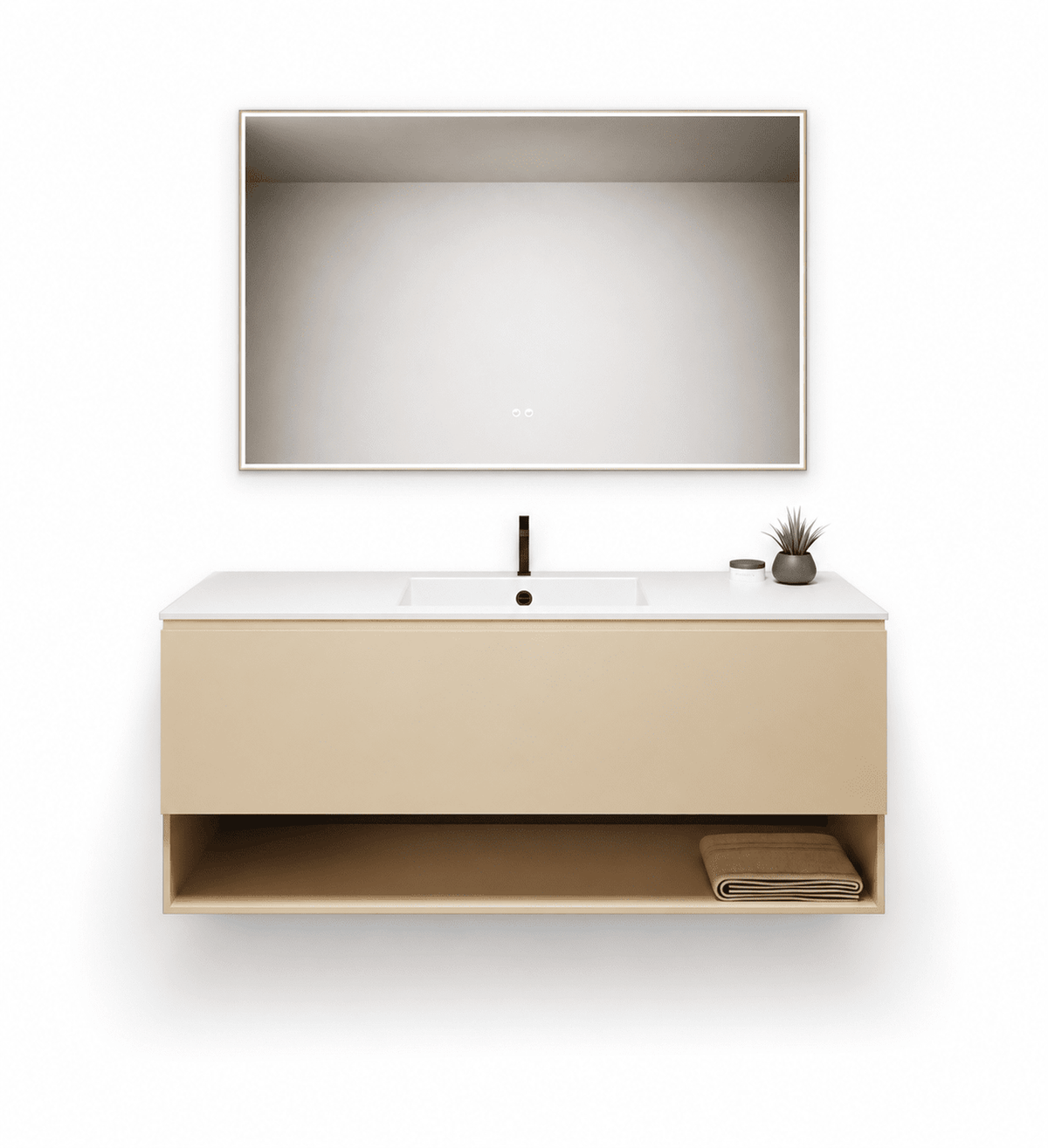 ALBA - Corian® basin unit & 1 Drawer vanity unit 1 Bottom Shelf - ROVALUX