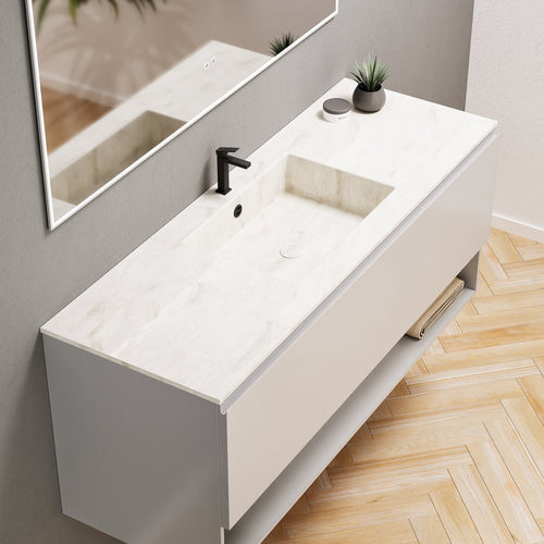 ALBA - Corian® basin unit & 1 Drawer vanity unit 1 Bottom Shelf - Rovalux