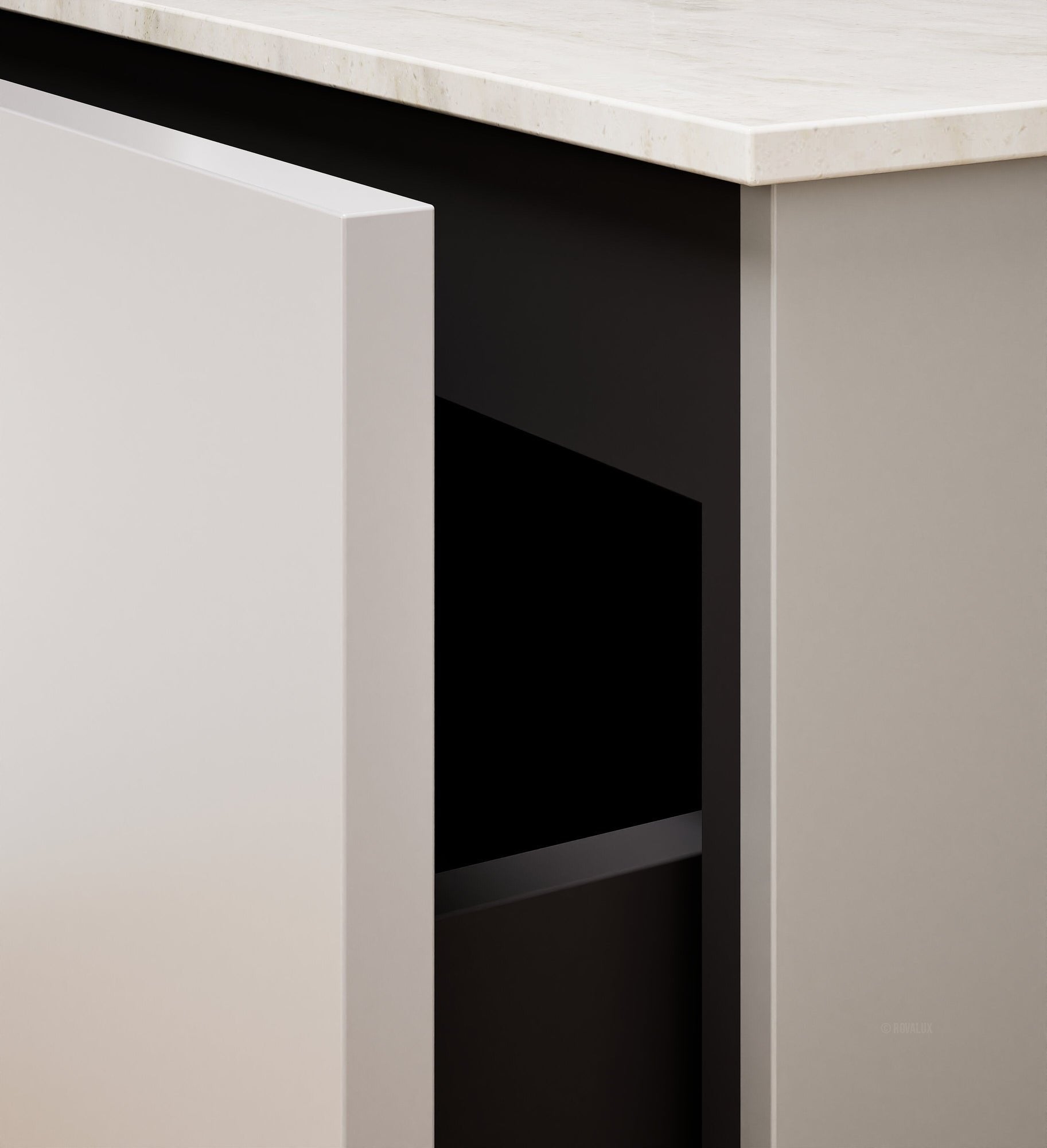 ALBA - Corian® basin unit & 1 Drawer vanity unit 1 Bottom Shelf - Rovalux
