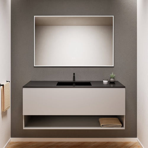 ALBA - Corian® basin unit & 1 Drawer vanity unit 1 Bottom Shelf - Rovalux