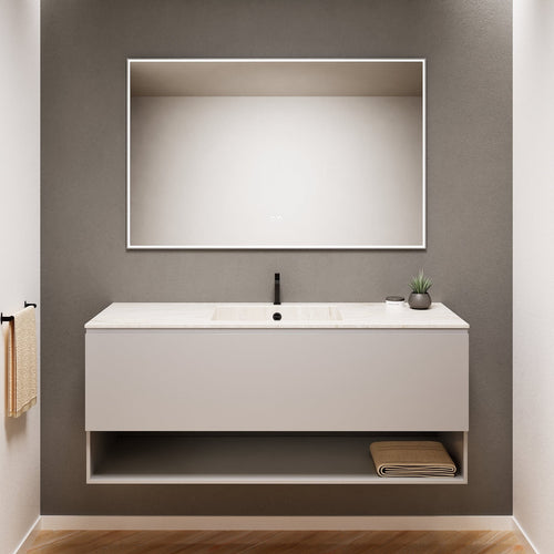 ALBA - Corian® basin unit & 1 Drawer vanity unit 1 Bottom Shelf - Rovalux