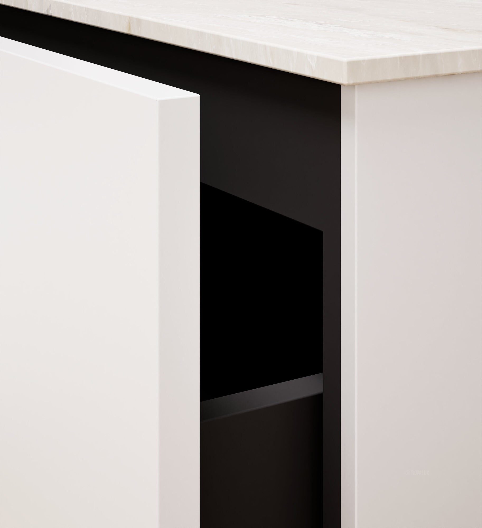 ALBA - Corian® basin unit & 1 Drawer vanity unit 1 Bottom Shelf - Rovalux