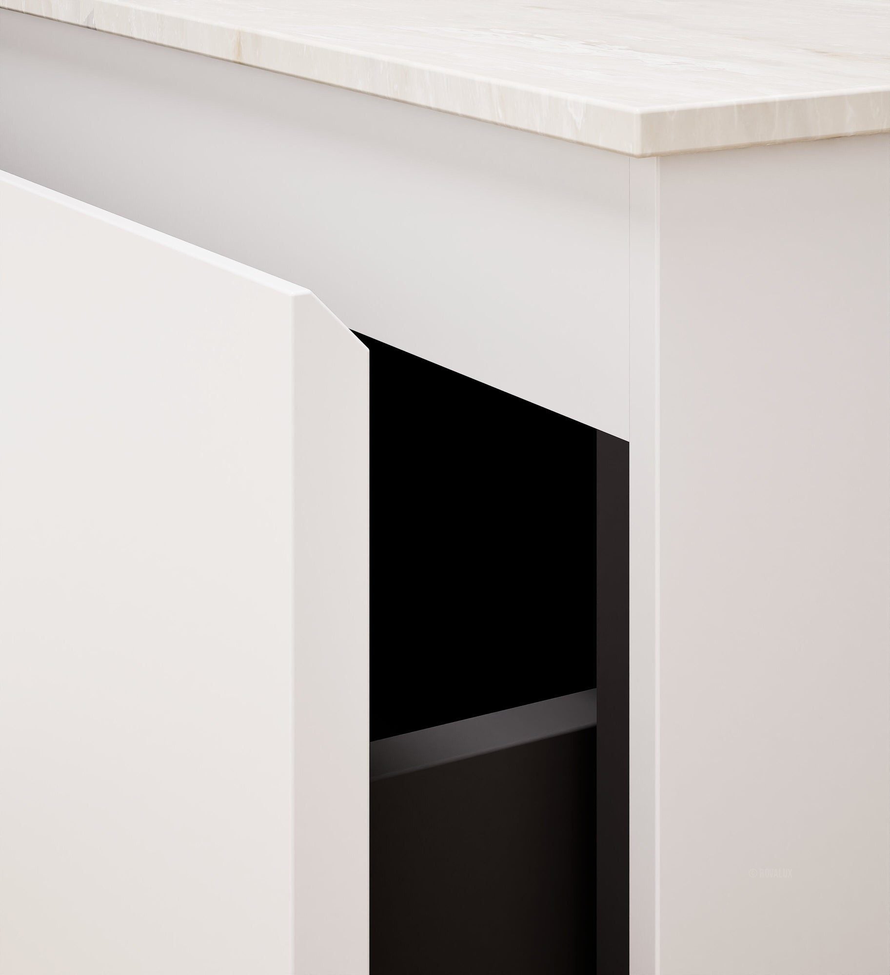 ALBA - Corian® basin unit & 1 Drawer vanity unit 1 Bottom Shelf - Rovalux