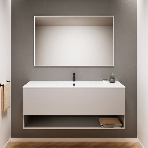ALBA - Corian® basin unit & 1 Drawer vanity unit 1 Bottom Shelf - Rovalux