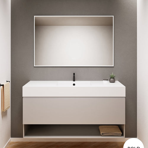ALBA - Corian® basin unit & 1 Drawer vanity unit 1 Bottom Shelf - Rovalux