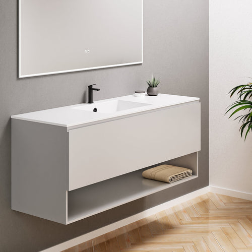 ALBA - Corian® basin unit & 1 Drawer vanity unit 1 Bottom Shelf - Rovalux