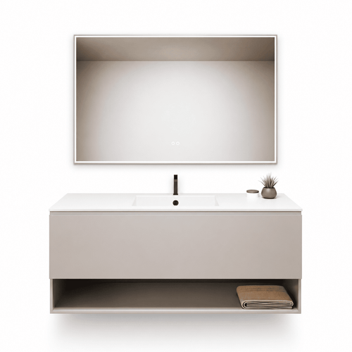 ALBA - Corian® basin unit & 1 Drawer vanity unit 1 Bottom Shelf - ROVALUX