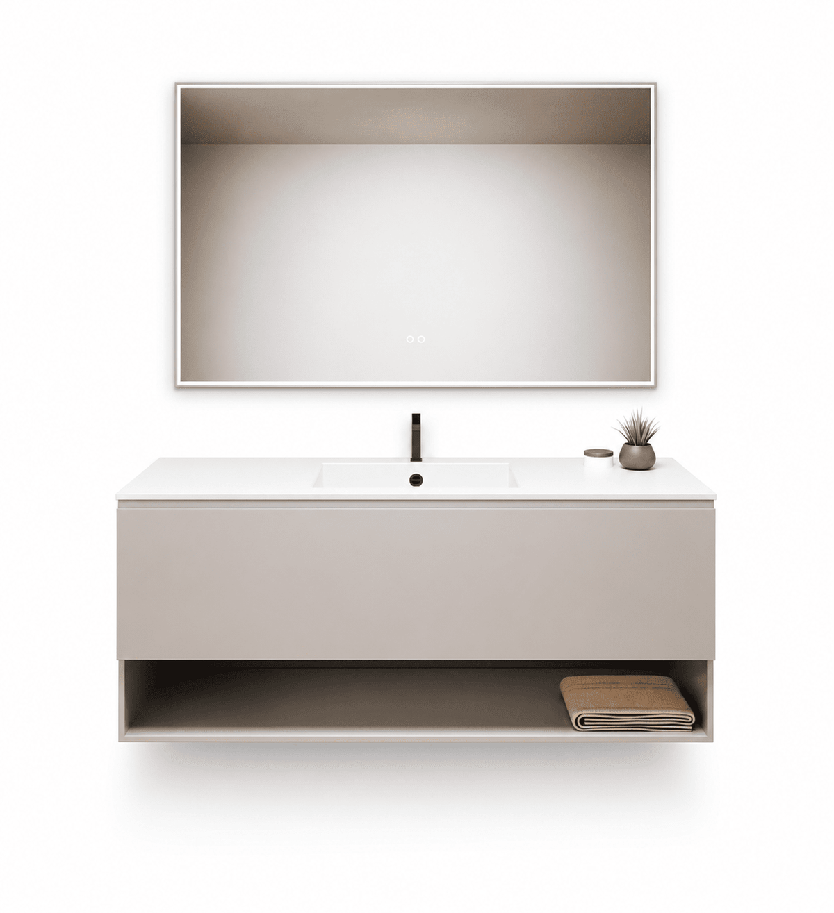 ALBA - Corian® basin unit & 1 Drawer vanity unit 1 Bottom Shelf - ROVALUX
