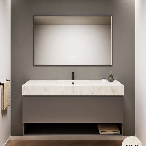 ALBA - Corian® basin unit & 1 Drawer vanity unit 1 Bottom Shelf - ROVALUX
