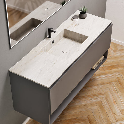 ALBA - Corian® basin unit & 1 Drawer vanity unit 1 Bottom Shelf - ROVALUX