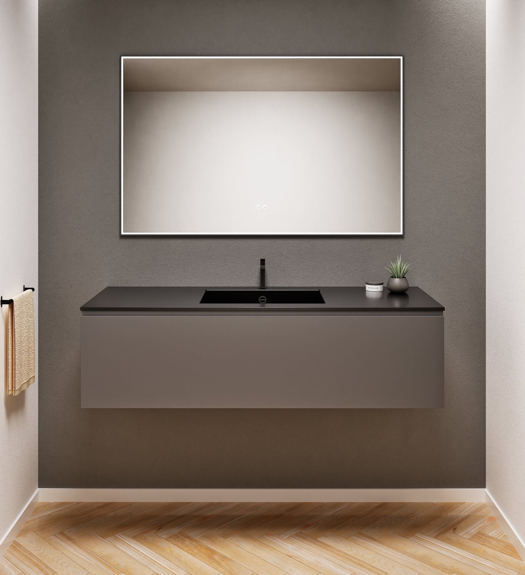 ALBA - Corian® basin unit & 1 Drawer vanity unit 1 Bottom Shelf - Rovalux