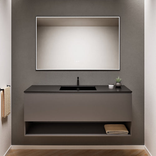 ALBA - Corian® basin unit & 1 Drawer vanity unit 1 Bottom Shelf - ROVALUX