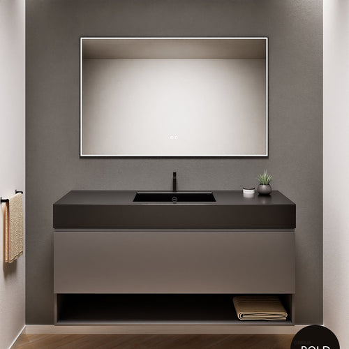 ALBA - Corian® basin unit & 1 Drawer vanity unit 1 Bottom Shelf - ROVALUX