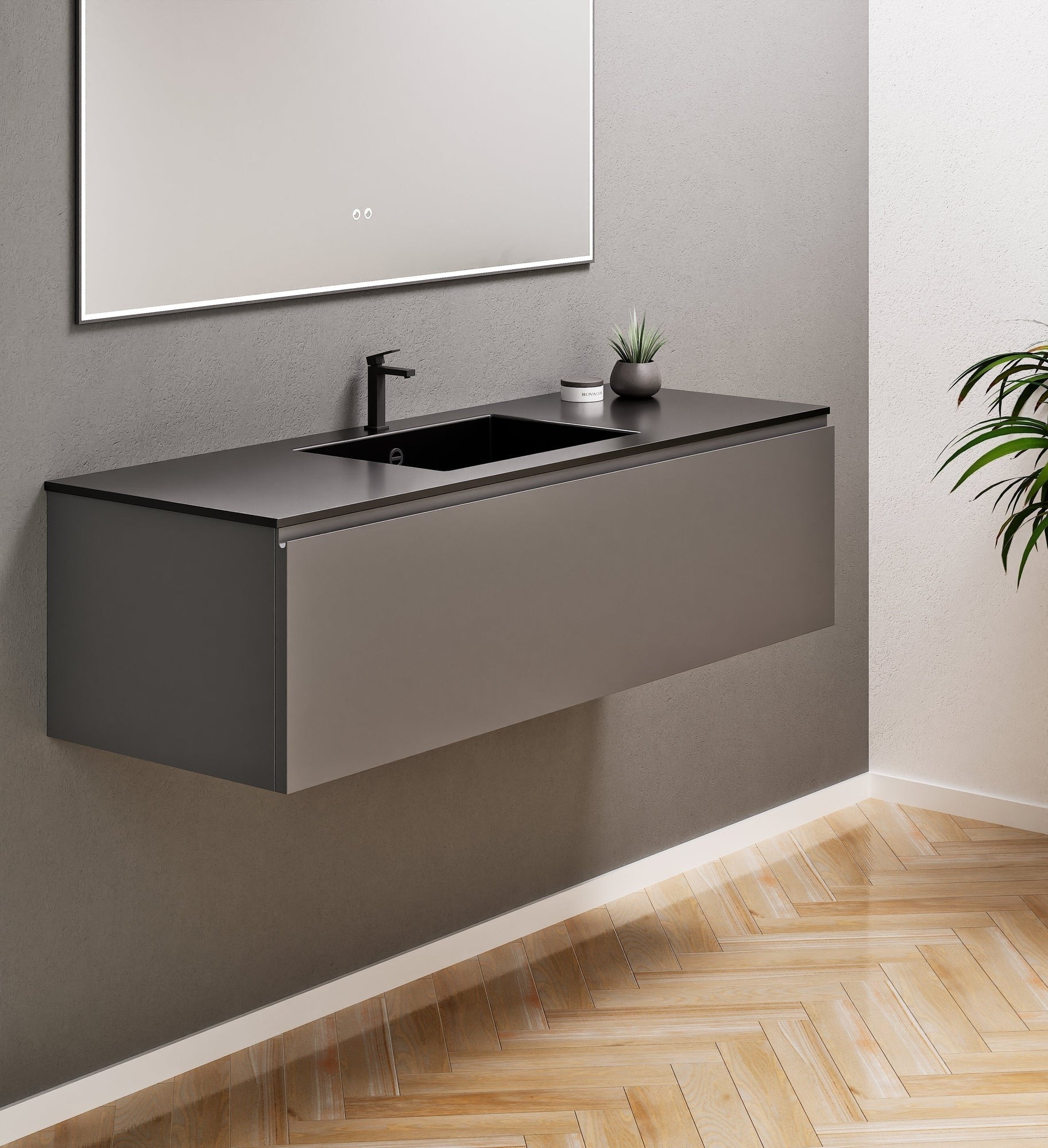 ALBA - Corian® basin unit & 1 Drawer vanity unit 1 Bottom Shelf - Rovalux