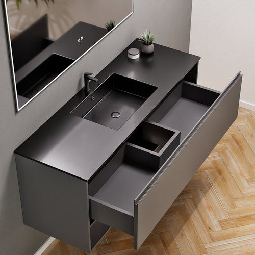 ALBA - Corian® basin unit & 1 Drawer vanity unit 1 Bottom Shelf - ROVALUX