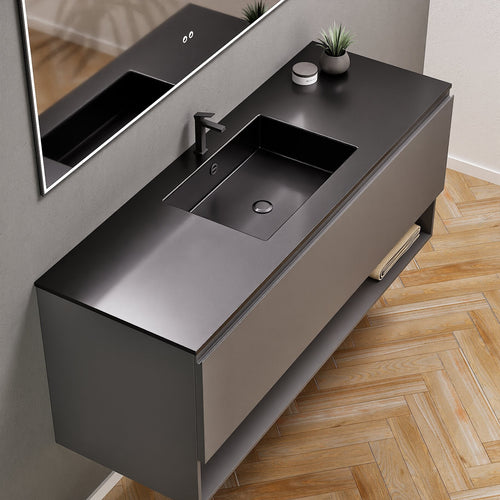 ALBA - Corian® basin unit & 1 Drawer vanity unit 1 Bottom Shelf - ROVALUX