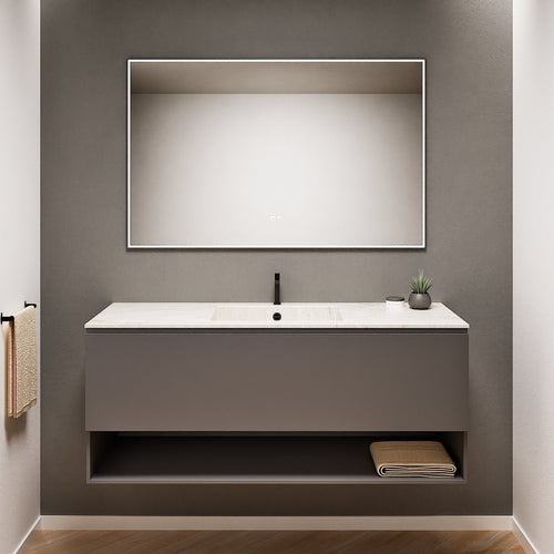 ALBA - Corian® basin unit & 1 Drawer vanity unit 1 Bottom Shelf - ROVALUX