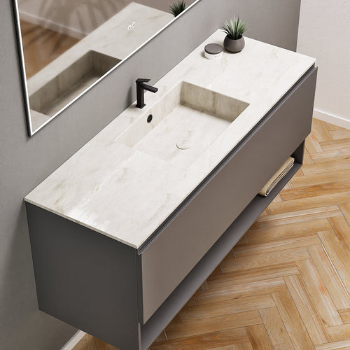 ALBA - Corian® basin unit & 1 Drawer vanity unit 1 Bottom Shelf - ROVALUX