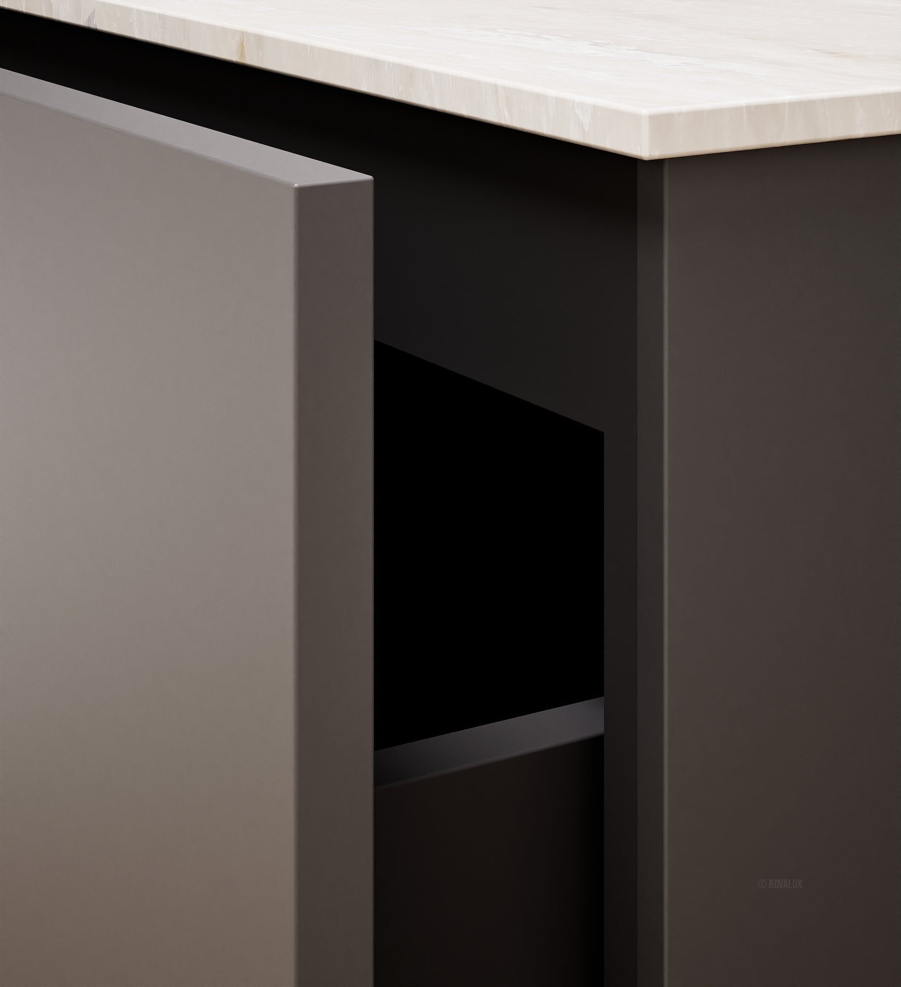 ALBA - Corian® basin unit & 1 Drawer vanity unit 1 Bottom Shelf - Rovalux