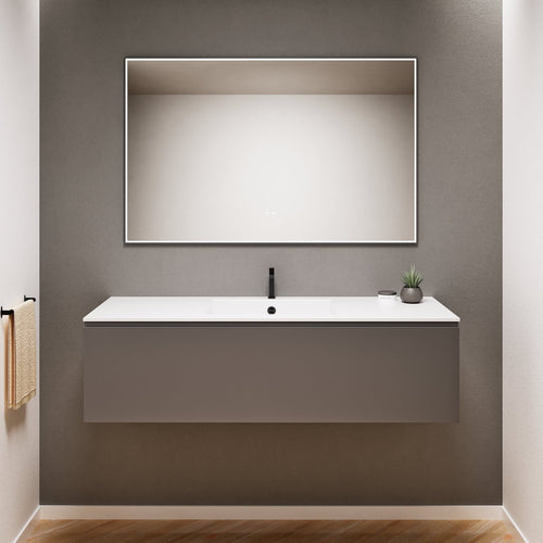 ALBA - Corian® basin unit & 1 Drawer vanity unit 1 Bottom Shelf - Rovalux