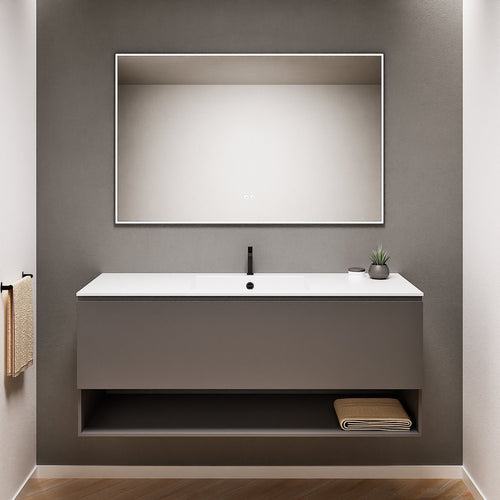 ALBA - Corian® basin unit & 1 Drawer vanity unit 1 Bottom Shelf - ROVALUX
