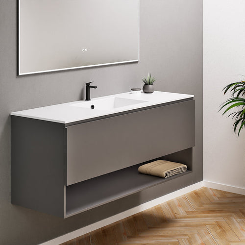 ALBA - Corian® basin unit & 1 Drawer vanity unit 1 Bottom Shelf - ROVALUX