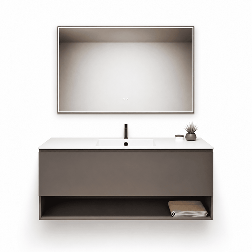 ALBA - Corian® basin unit & 1 Drawer vanity unit 1 Bottom Shelf - ROVALUX