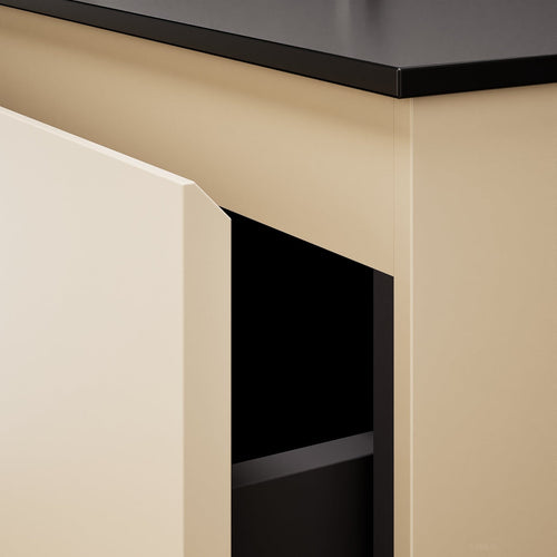 Alba – Corian® Basin Unit with 2 Stacked Drawers vanity & 2 Side Shelves - Rovalux