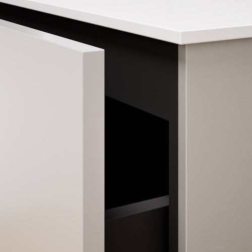 Alba – Corian® Basin Unit with 2 Stacked Drawers vanity & 2 Side Shelves - Rovalux