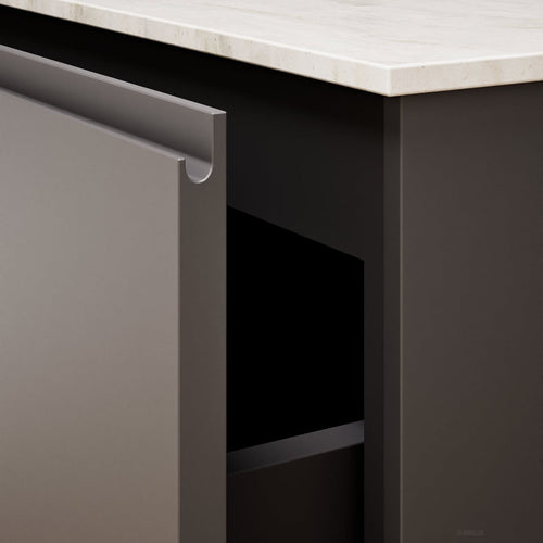Alba – Corian® Basin Unit with 2 Stacked Drawers vanity & 2 Side Shelves - Rovalux