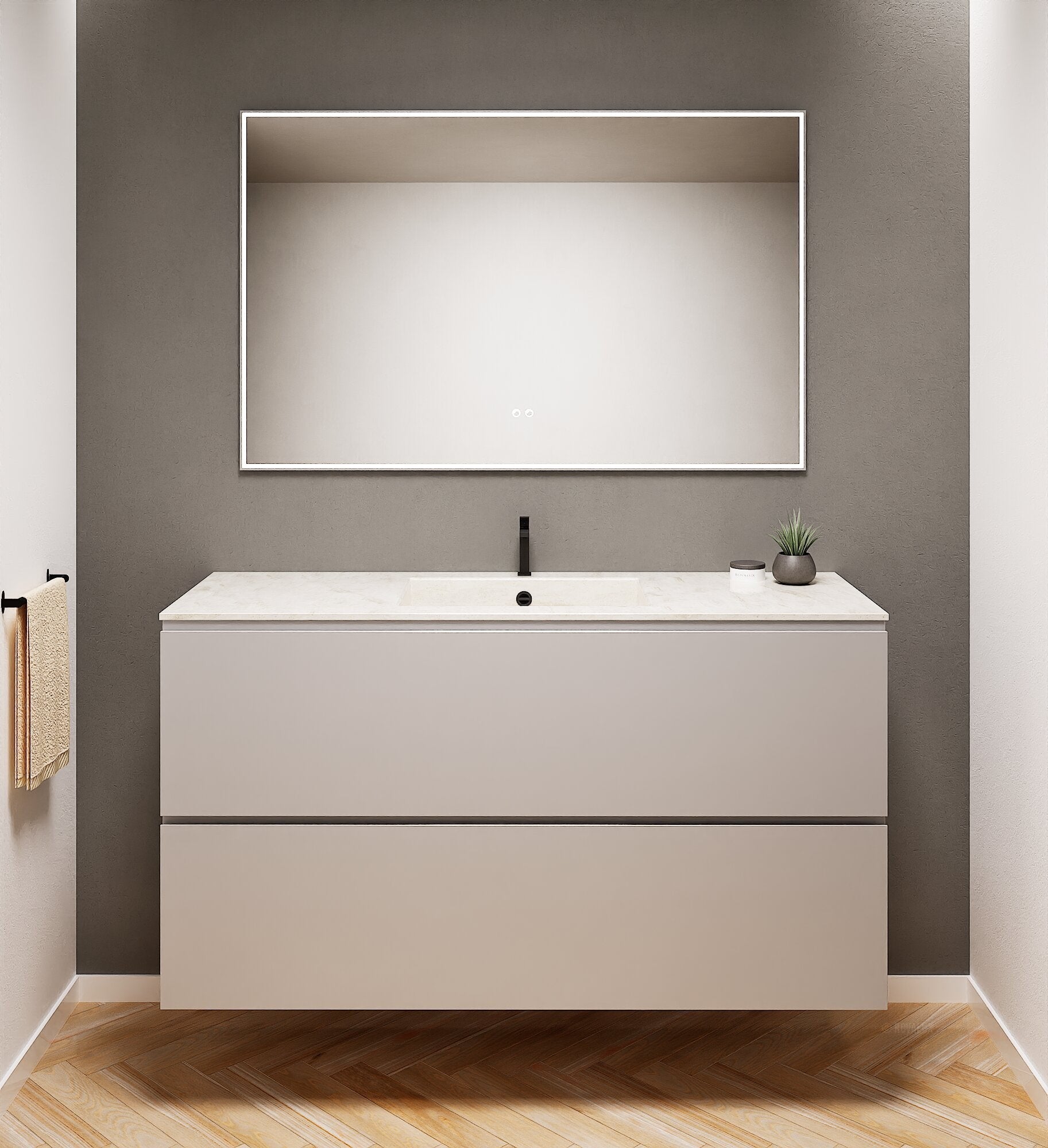 Alba – Corian® Basin Unit with 2 Drawers - Rovalux