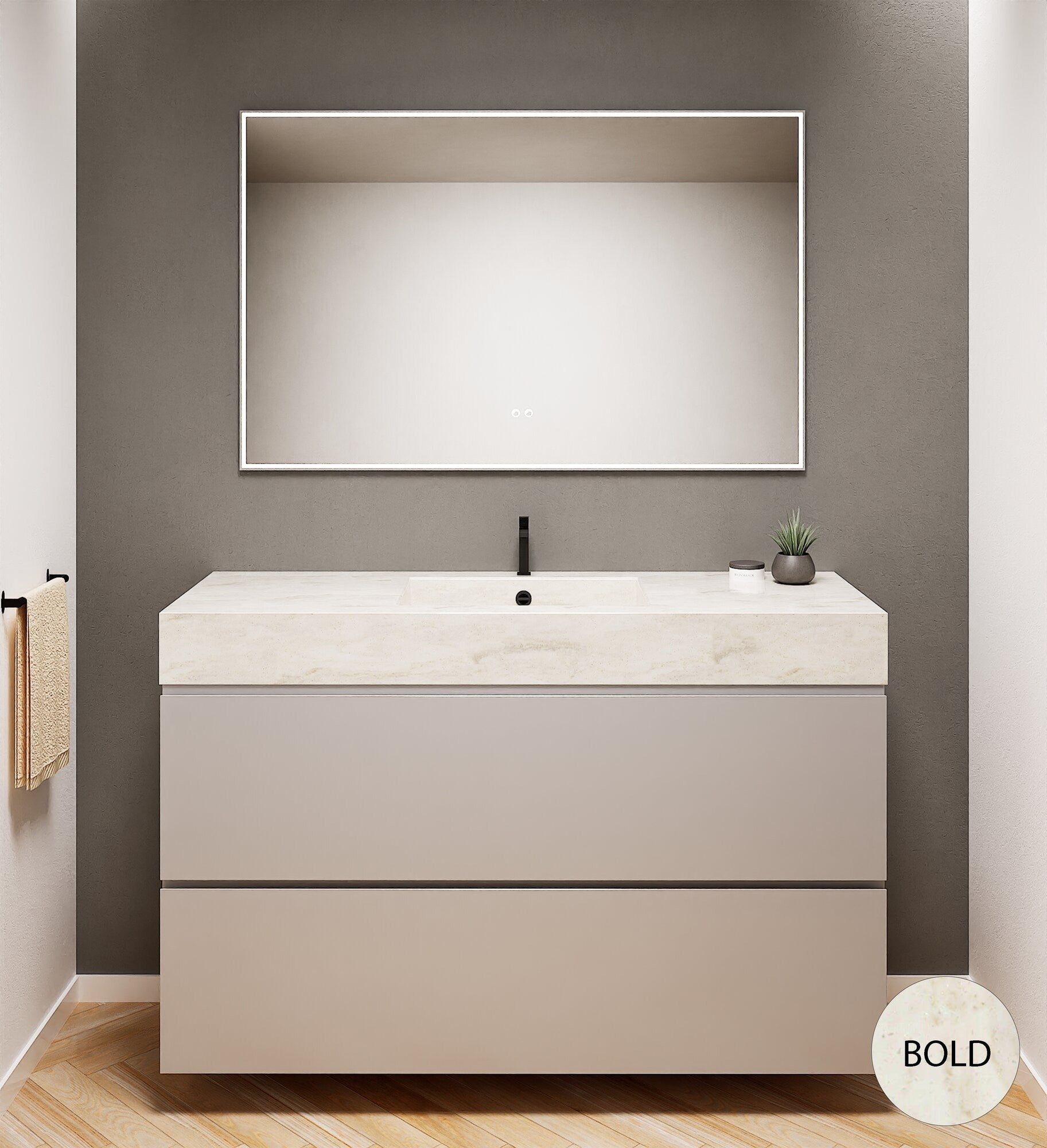 Alba – Corian® Basin Unit with 2 Drawers - Rovalux