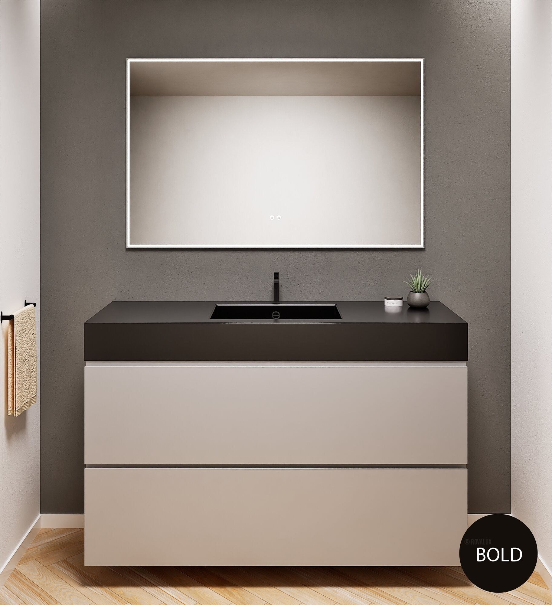 Alba – Corian® Basin Unit with 2 Drawers - Rovalux