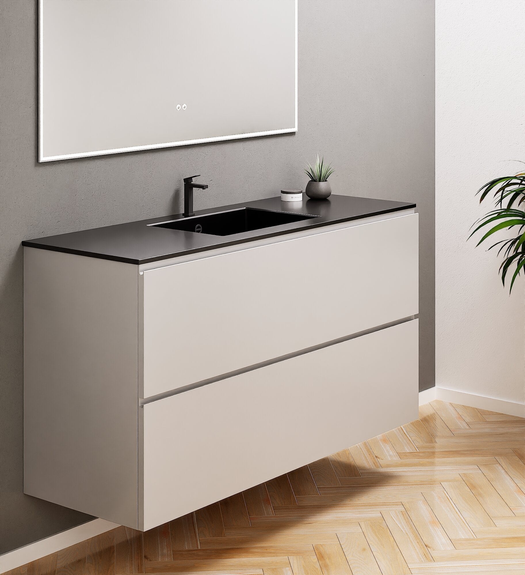 Alba – Corian® Basin Unit with 2 Drawers - Rovalux