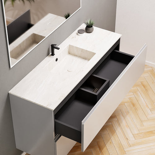 Alba – Corian® Basin Unit with 2 Drawers - Rovalux