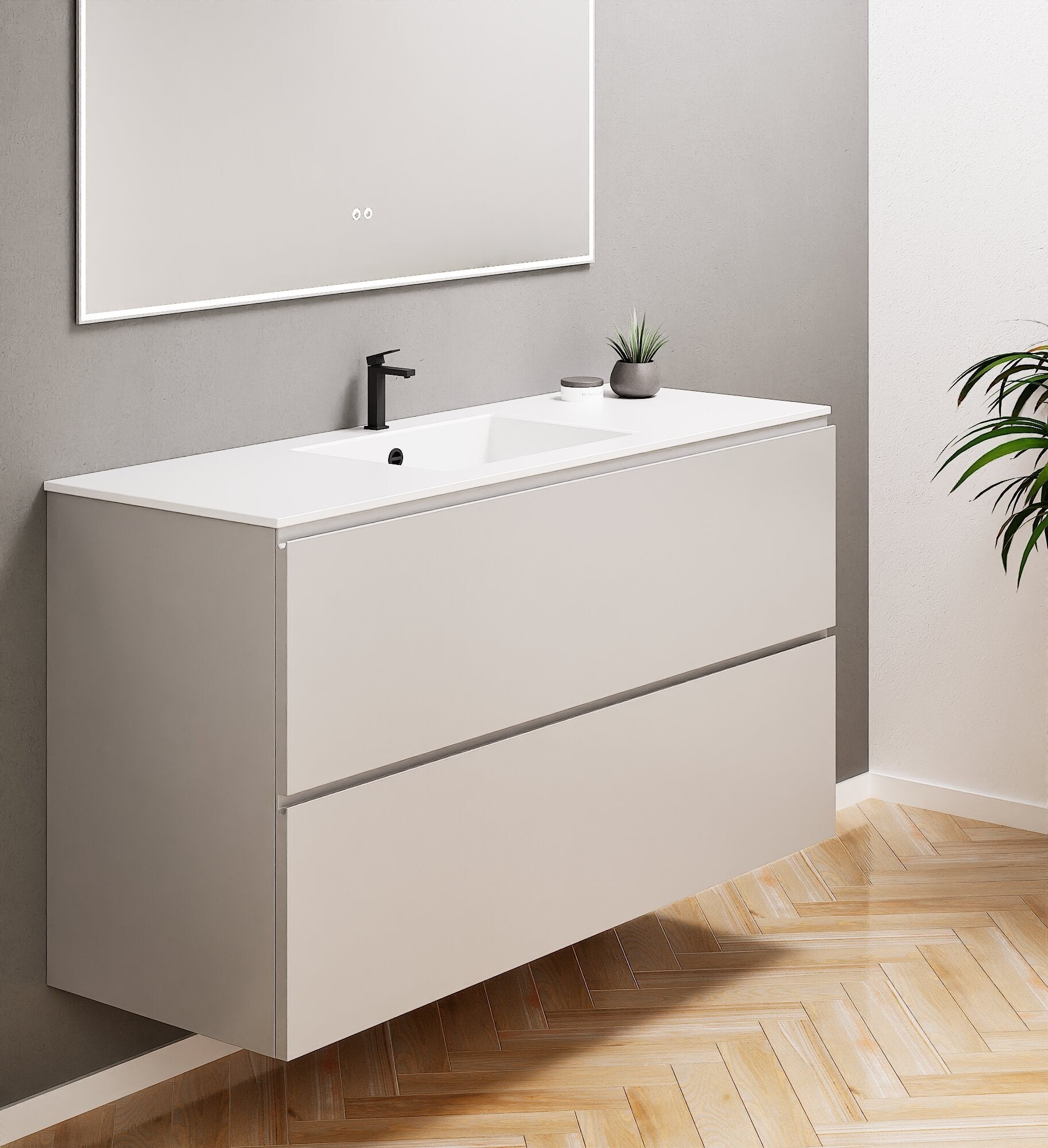 Alba – Corian® Basin Unit with 2 Drawers - Rovalux