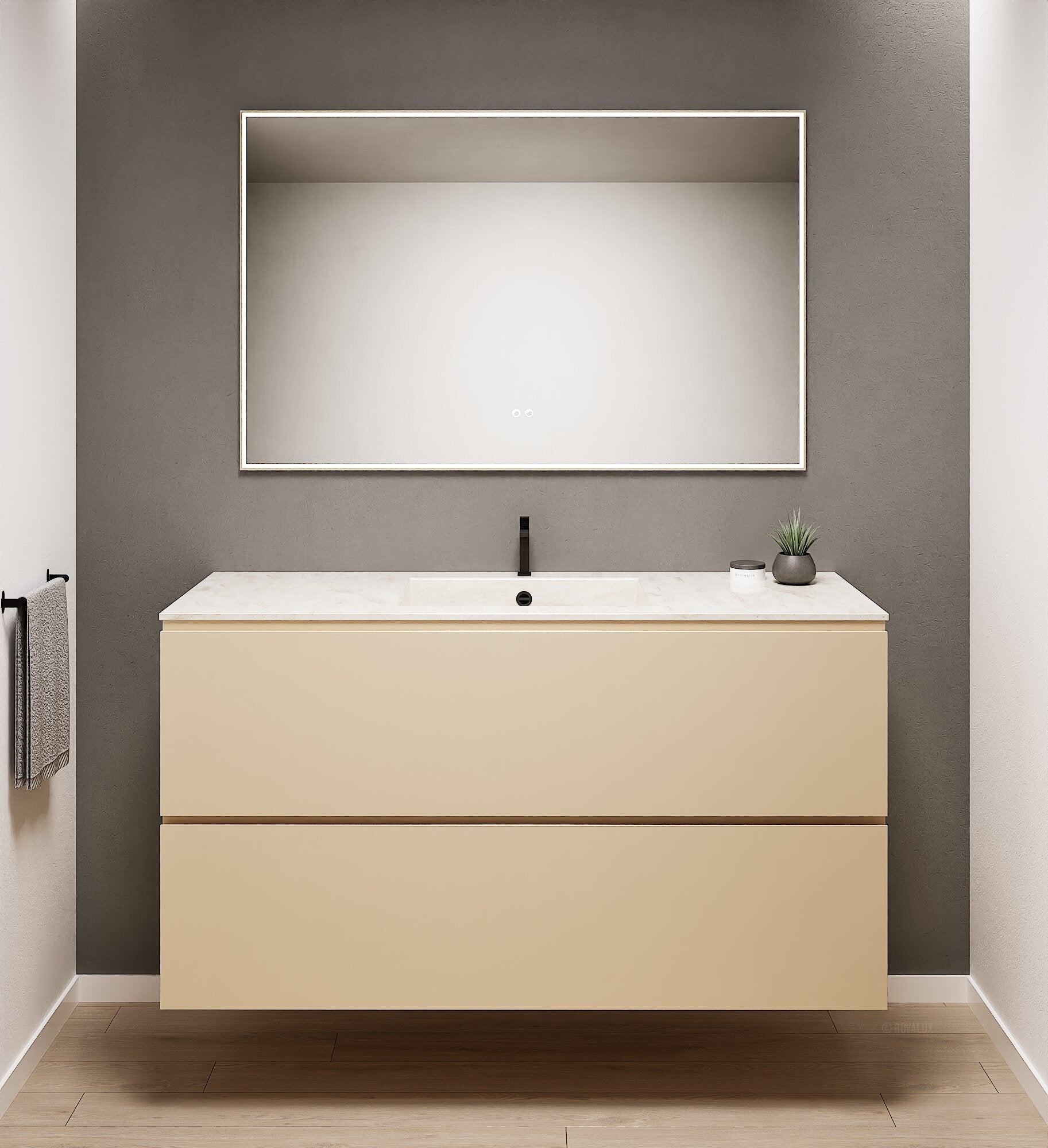 Alba – Corian® Basin Unit with 2 Drawers - Rovalux