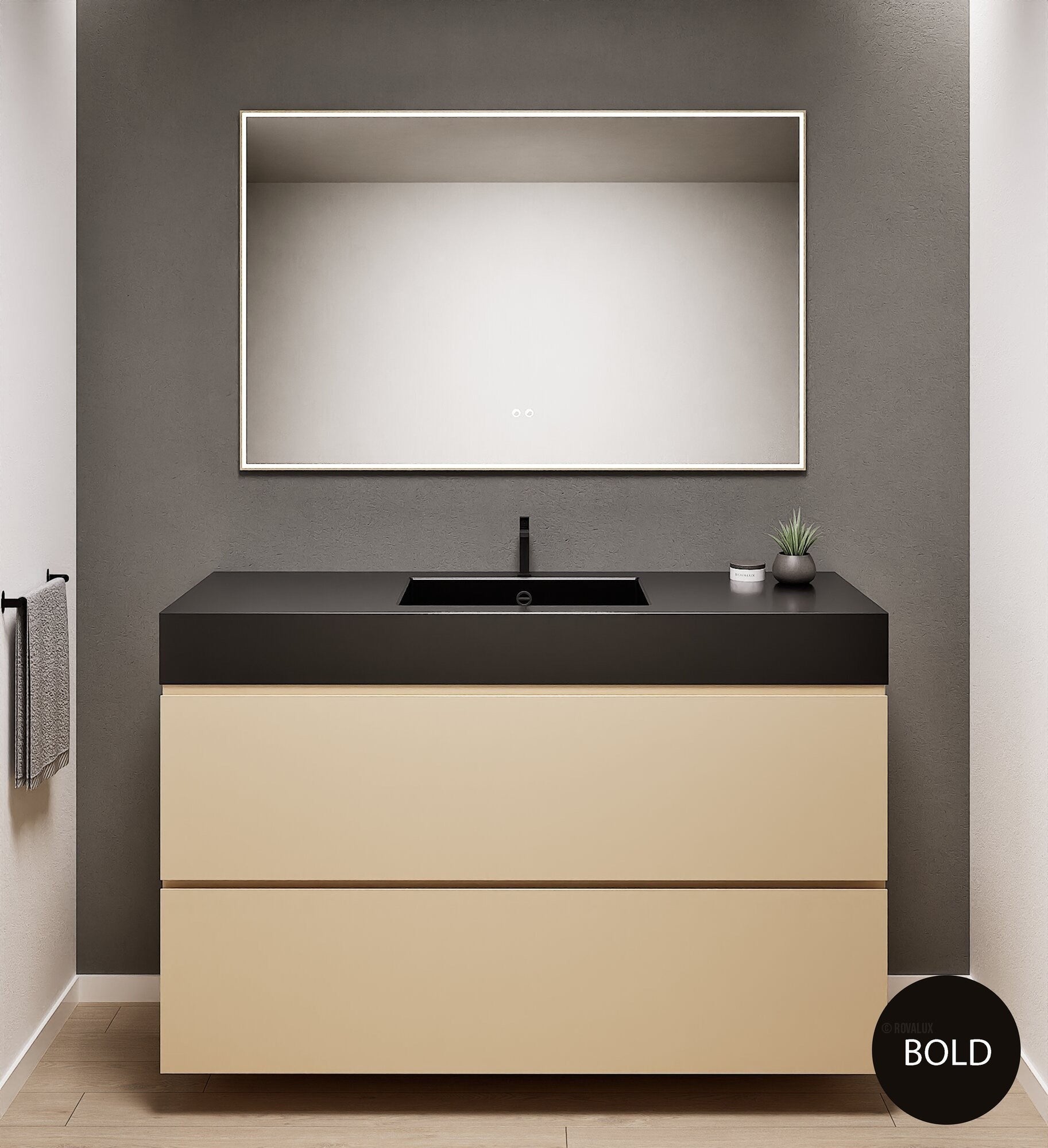 Alba – Corian® Basin Unit with 2 Drawers - Rovalux