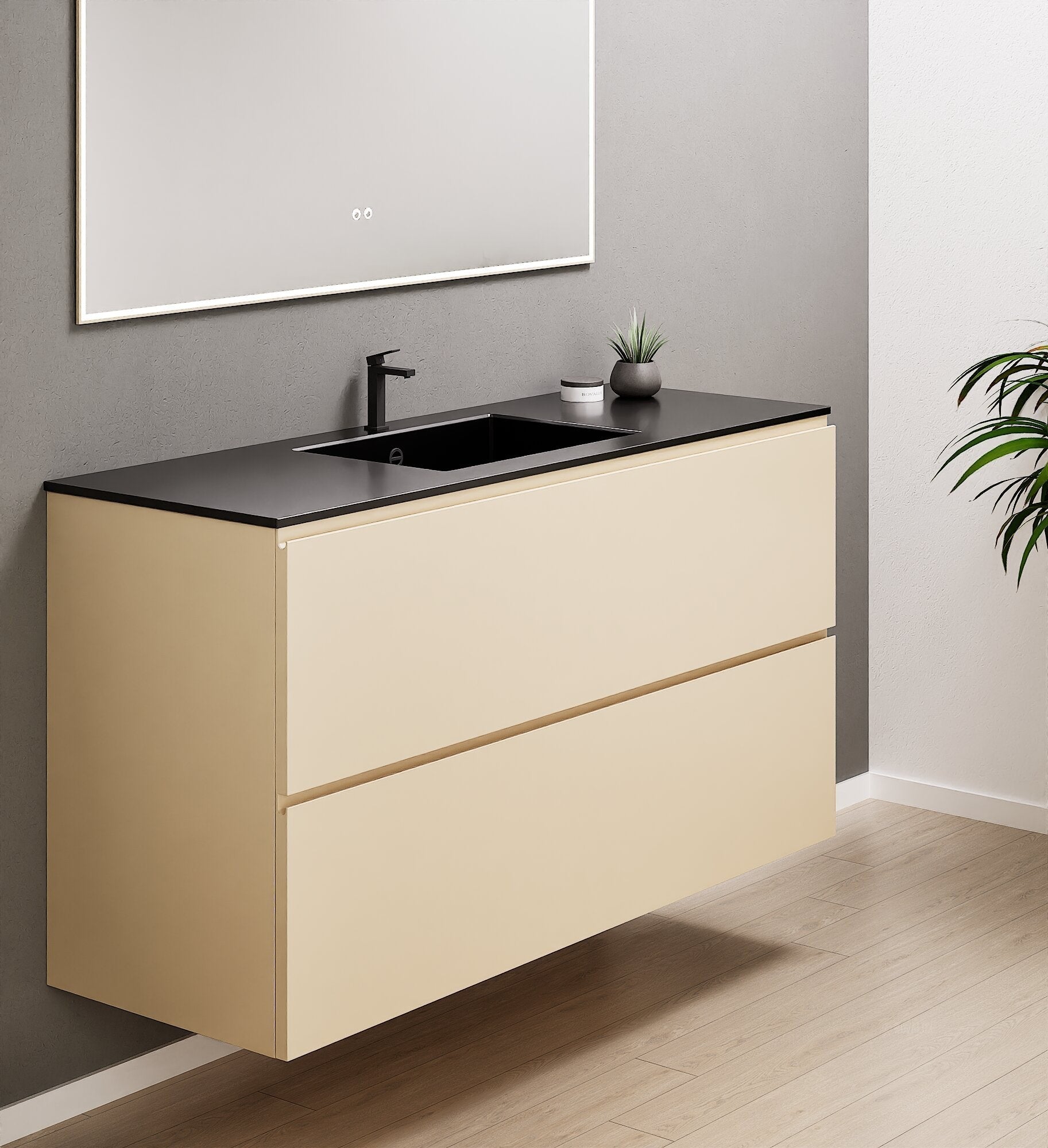 Alba – Corian® Basin Unit with 2 Drawers - Rovalux