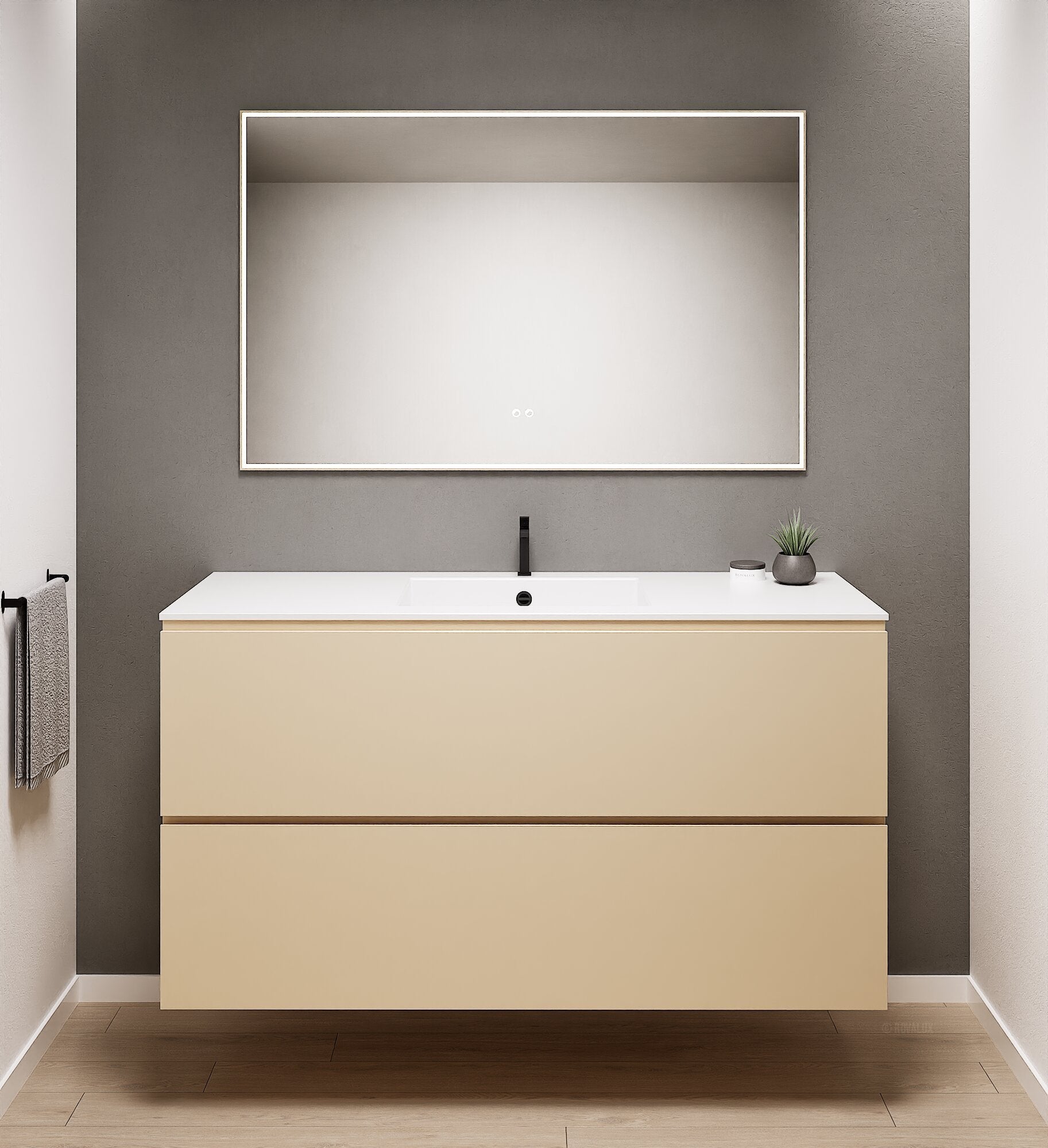 Alba – Corian® Basin Unit with 2 Drawers - Rovalux