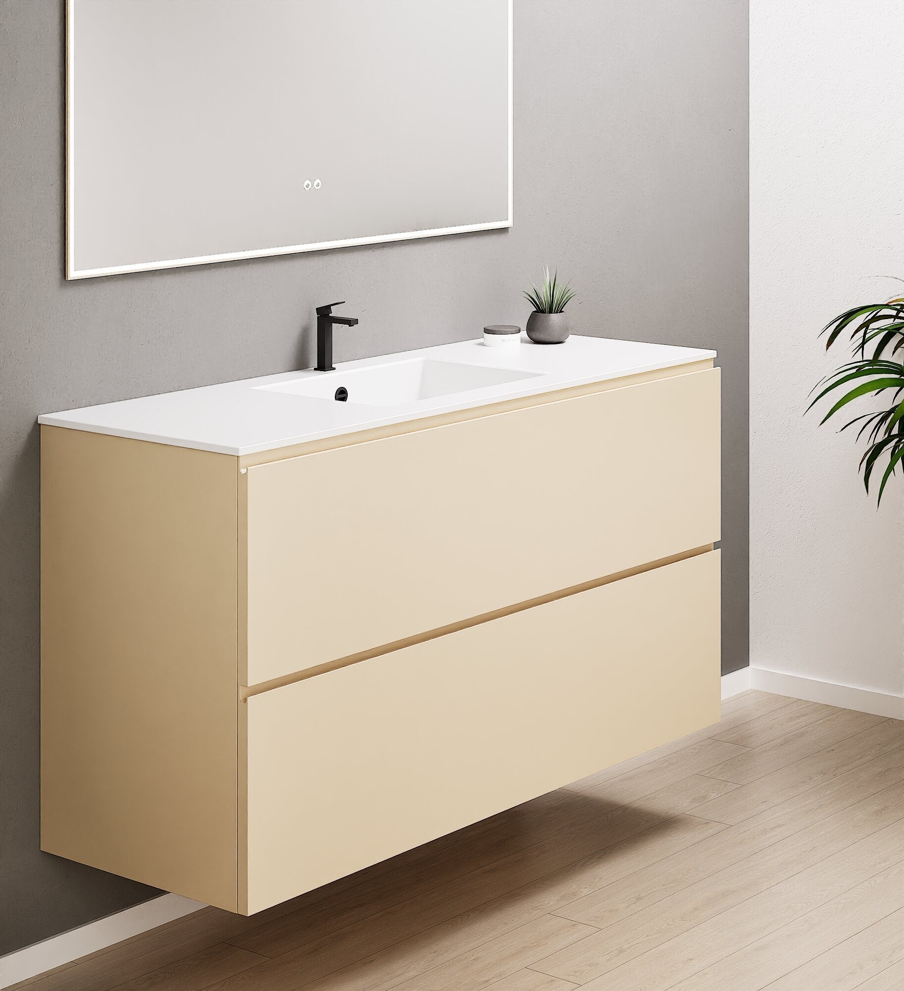 Alba – Corian® Basin Unit with 2 Drawers - Rovalux