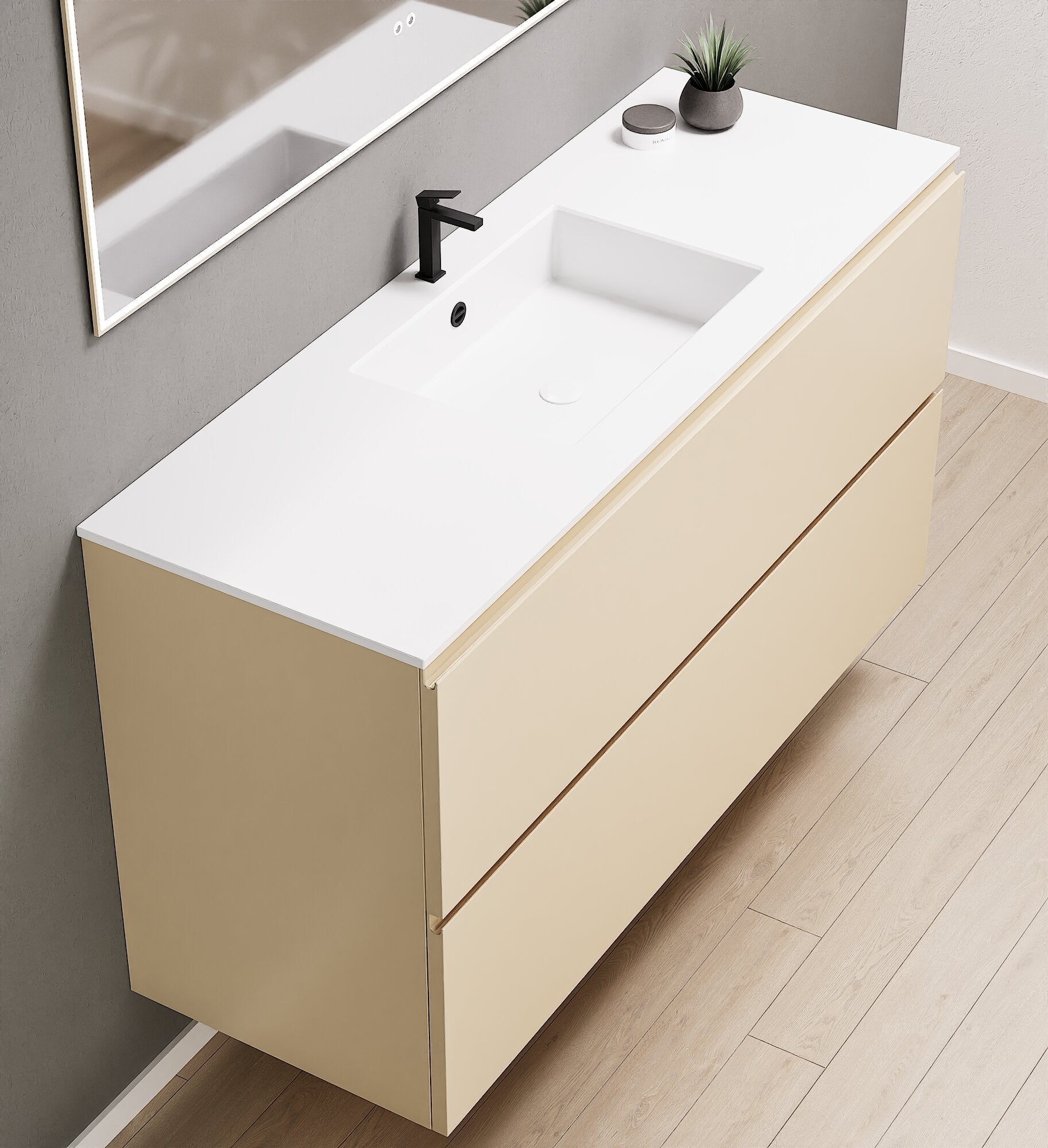 Alba – Corian® Basin Unit with 2 Drawers - Rovalux