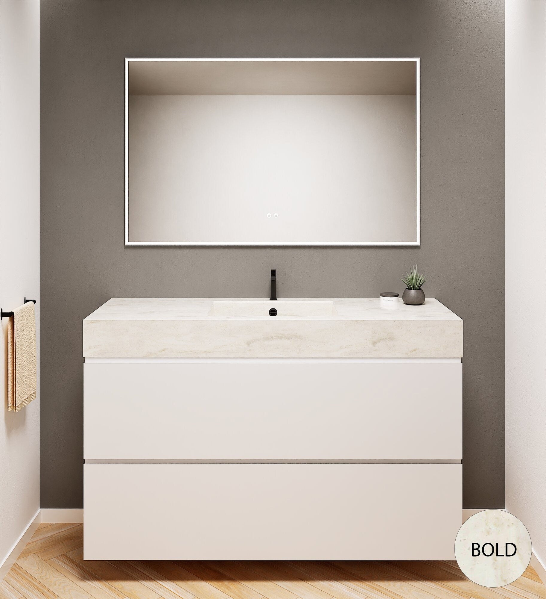 Alba – Corian® Basin Unit with 2 Drawers - Rovalux