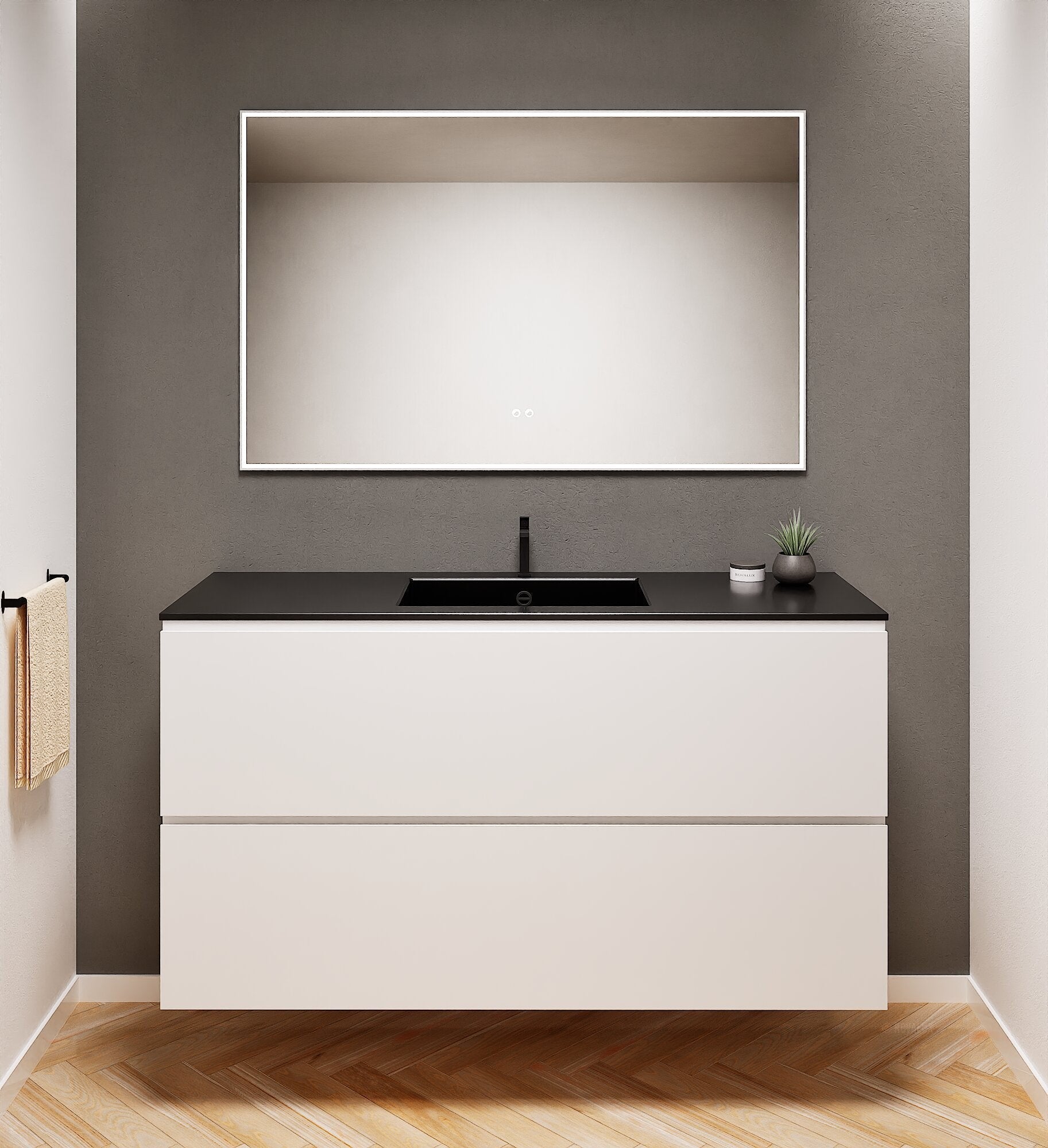 Alba – Corian® Basin Unit with 2 Drawers - Rovalux